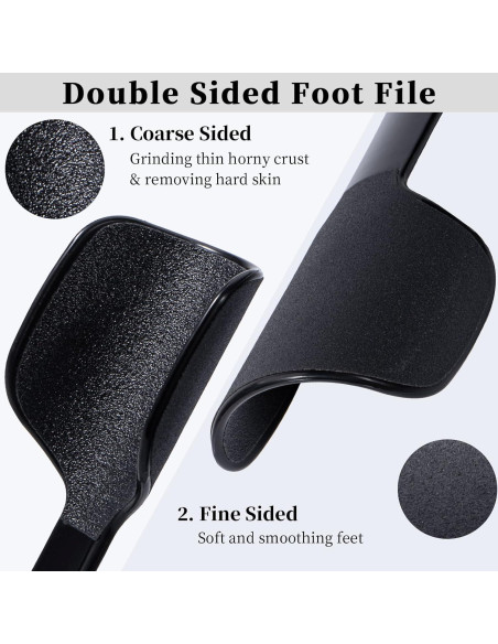 Lima de Pie Curvada Beomeen Doble Cara 2 Piezas Negro