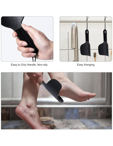 Lima de Pie Curvada Beomeen Doble Cara 2 Piezas Negro