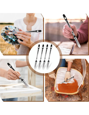 Juego de 4 Pinceles de Pintura Larrel para Detalles 0.94 cm