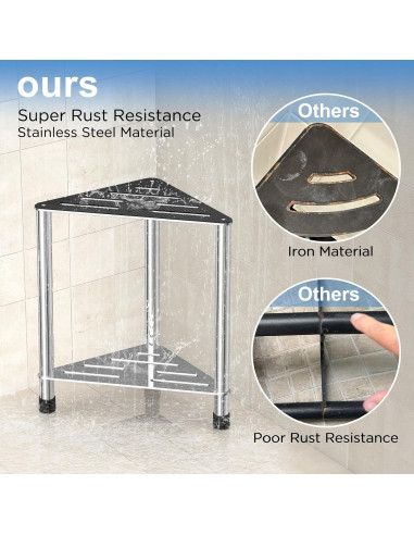 Taburete de Ducha LarFaFa Acero Inoxidable 39.1 cm Antideslizante