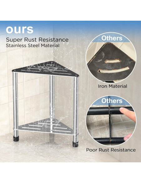 Taburete de Ducha LarFaFa Acero Inoxidable 39.1 cm Antideslizante