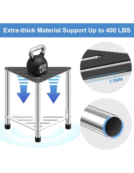 Taburete de Ducha LarFaFa Acero Inoxidable 39.1 cm Antideslizante