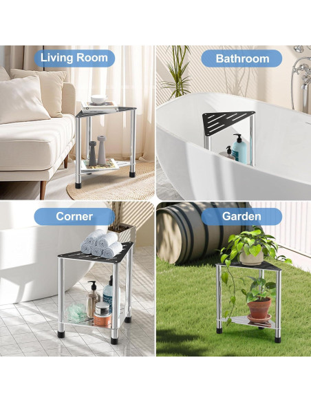 Taburete de Ducha LarFaFa Acero Inoxidable 39.1 cm Antideslizante