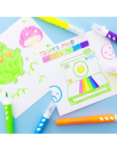 Marcadores de Pincel BAZIC 6 Colores Neón Lavables 0.4mm 2