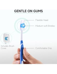 Paquete de 4 Cepillos de Dientes Avistar - Cerdas Medias - Azul 2