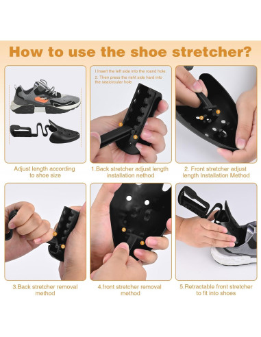 Árboles para Zapatos Ajustables 3 Pares Hombre Mujer Negro