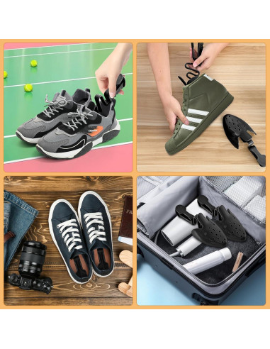 Árboles para Zapatos Ajustables 3 Pares Hombre Mujer Negro