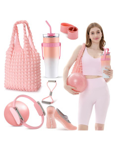 Kit de Pilates Poen 7 Pcs Rosa para Entrenamiento en Casa