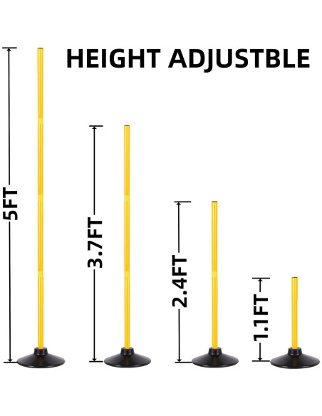 6 Postes de Agilidad Ajustables Nbguigdstr para Entrenamiento