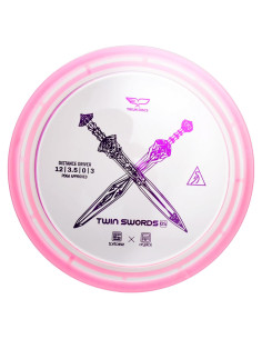 Disco de Golf Yikun Twin Swords 170-175g Rosa Transparente