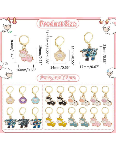 Marcadores de Puntos de Tejer NBEADS 18 Pcs Animales