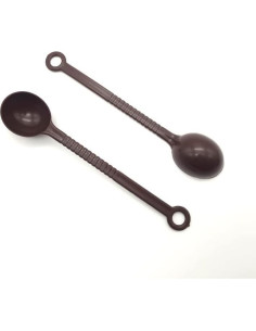 Cucharas Medidoras de Plástico 10 Piezas 21cm Marrón Oscuro 2