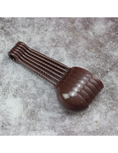 Cucharas Medidoras de Plástico 10 Piezas 21cm Marrón Oscuro