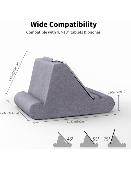 Soporte de Almohada para Tableta CreaDream 3 Ángulos Ajustables