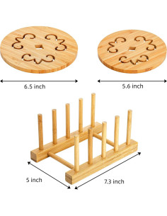 Conjunto de 6 Posavasos de Bambú Natural AVLA Antideslizantes 2