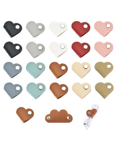 20 Organizadores de Cables Corazón PU Wzttdm - 10 Colores