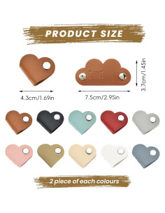 20 Organizadores de Cables Corazón PU Wzttdm - 10 Colores 2