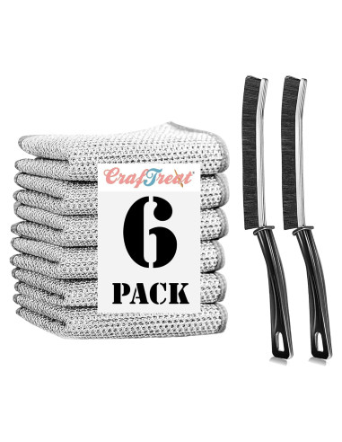 Combo de Limpieza CrafTreat - 2 Cepillos y 6 Paños Reutilizables