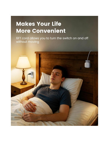 Cable de Extensión SURAIELEC 1.83m con Interruptor Blanco - Paquete de 2