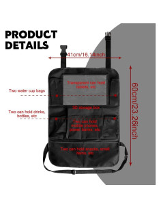 Organizador de Asiento Trasero de Coche Rebvugr 2PCS Negro 2