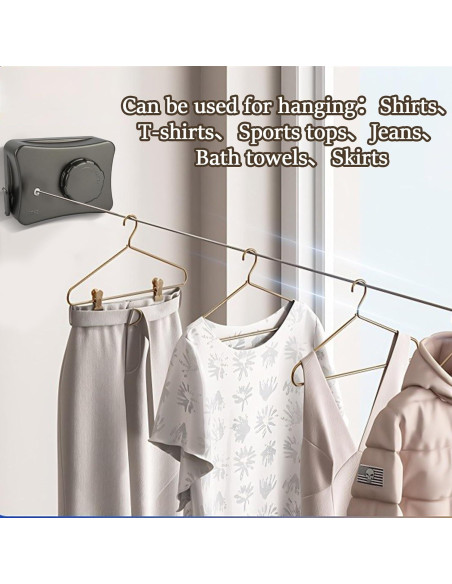 Cuerda de Ropa Retráctil LPZNUYVC de Acero Inoxidable 18.14 kg