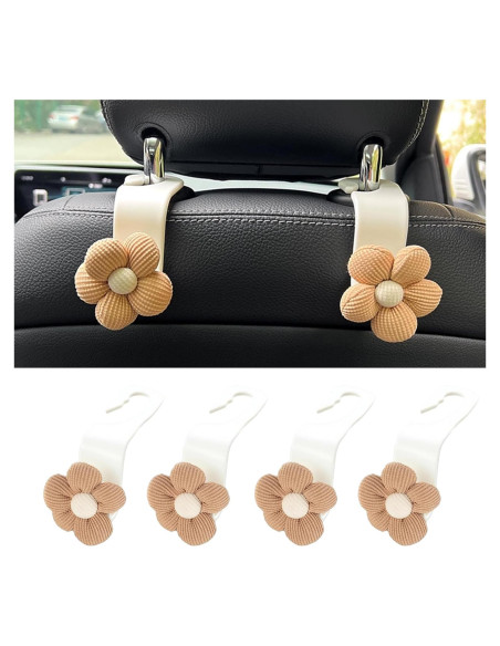 Ganchos para Reposacabezas de Coche Alieemo 4PCS Naranja/Blanco