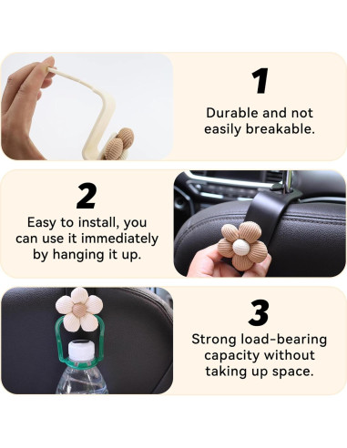 Ganchos para Reposacabezas de Coche Alieemo 4PCS Naranja/Blanco