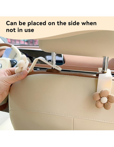 Ganchos para Reposacabezas de Coche Alieemo 4PCS Naranja/Blanco