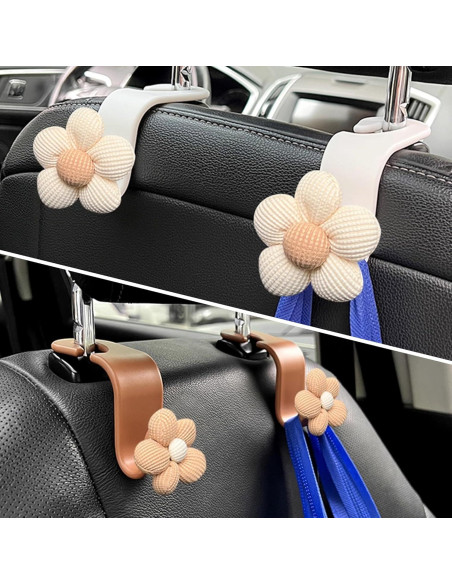 Ganchos para Reposacabezas de Coche Alieemo 4PCS Naranja/Blanco