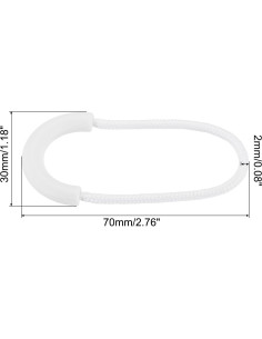 Tiradores de Cremallera PATIKIL 15 Piezas Nylon Blanco 7x3cm 2