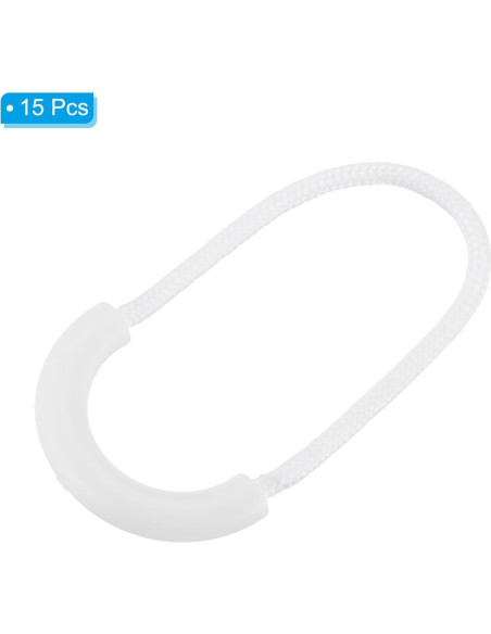 Tiradores de Cremallera PATIKIL 15 Piezas Nylon Blanco 7x3cm