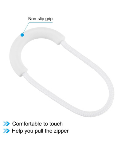 Tiradores de Cremallera PATIKIL 15 Piezas Nylon Blanco 7x3cm