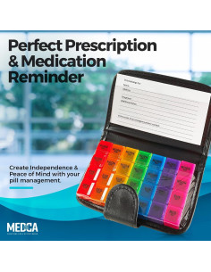 Organizador de Pastillas Semanal MEDca - 28 Compartimentos 19.05x11.43cm 2