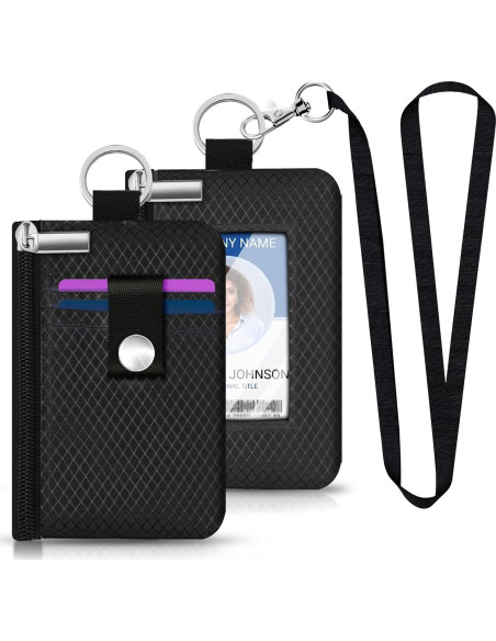 Billetera Minimalista CCUMI con Bloqueo RFID y Cremallera Negra