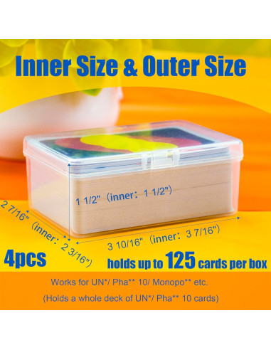 Estuche para Cartas JINUPHION 4 Pcs Transparente 125 Cartas