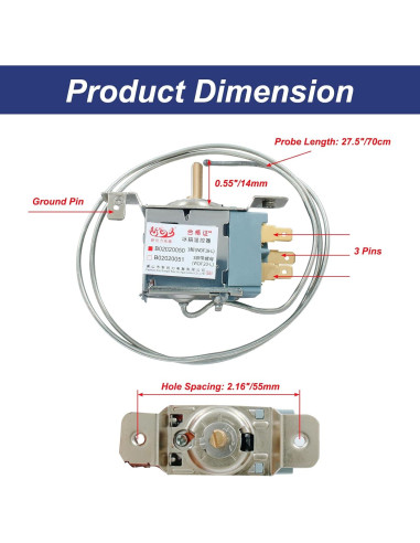 Termostato Universal Luomorgo WDF-18 para Refrigerador 0.7m