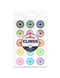 Marcadores de Bebida BevBands Static Cling - 30 Adhesivos Reutilizables