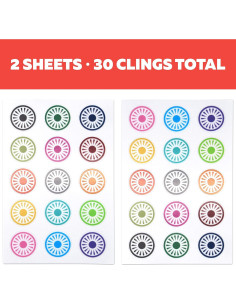 Marcadores de Bebida BevBands Static Cling - 30 Adhesivos Reutilizables 2