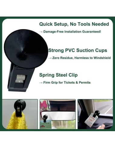 Juego de 4 Clips para Tickets de Parabrisas BCDHAMATE