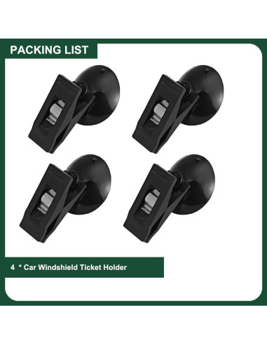 Juego de 4 Clips para Tickets de Parabrisas BCDHAMATE