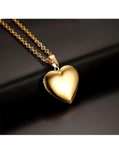 Collar Locket Corazón Acero Inoxidable GIVUFUN 60 cm