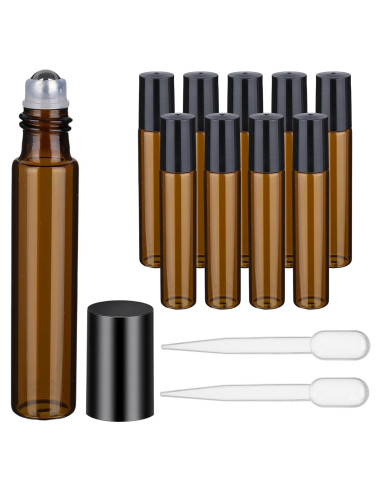 10 Botellas de Aceite Esencial 10ml Tucnoeu con Rodillo