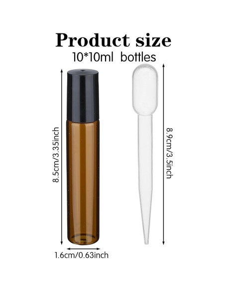 10 Botellas de Aceite Esencial 10ml Tucnoeu con Rodillo