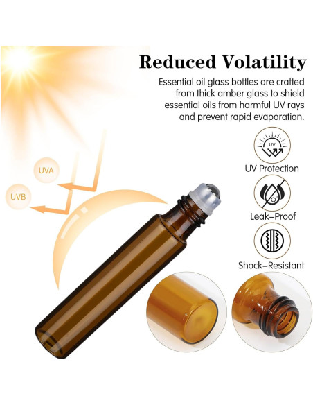 10 Botellas de Aceite Esencial 10ml Tucnoeu con Rodillo