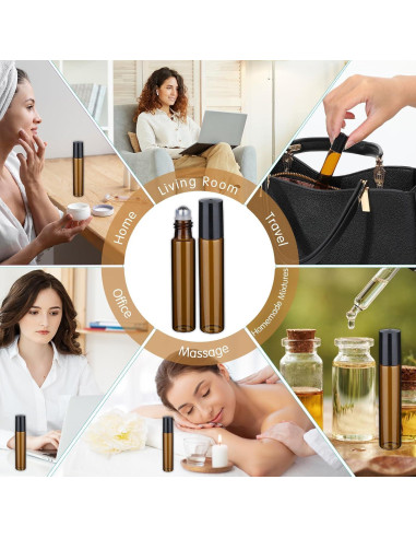 10 Botellas de Aceite Esencial 10ml Tucnoeu con Rodillo