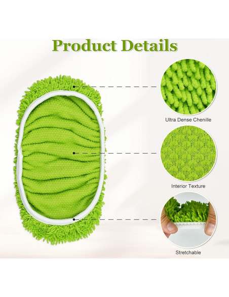 Paños de trapeador XL DLAIMI, 4 unidades, microfibra reutilizables