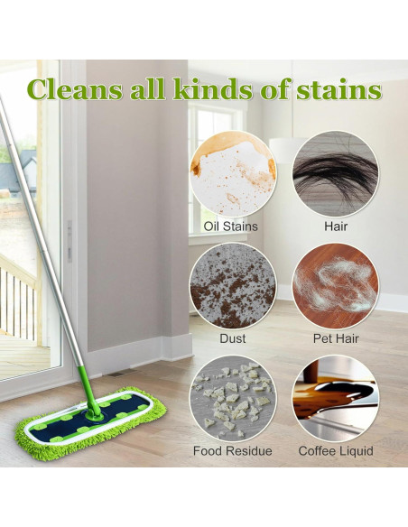 Paños de trapeador XL DLAIMI, 4 unidades, microfibra reutilizables