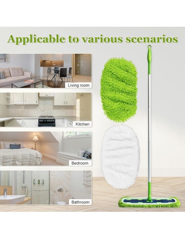 Paños de trapeador XL DLAIMI, 4 unidades, microfibra reutilizables