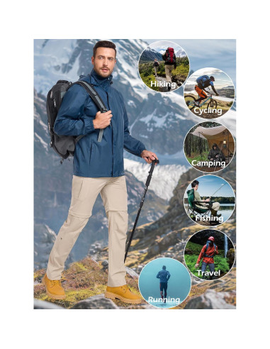 Chaqueta Impermeable MANSDOUR para Hombres Plegable Ligera Azul