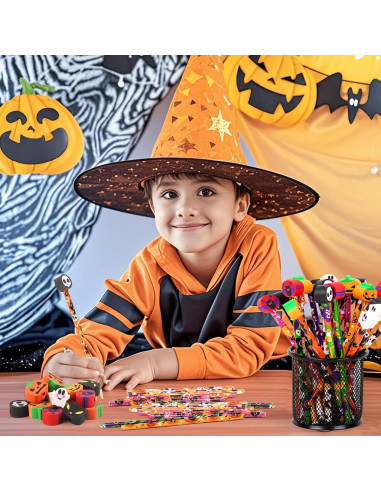 30 Lápices de Halloween FOIMAS con Borradores de Calabaza